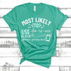 Singer Gift, Music Teacher Gift, Choir Gift, Most Likely To Use Do-Re-Mi As Their Phone Password Unisex Jersey Short-Sleeve T-Shirt