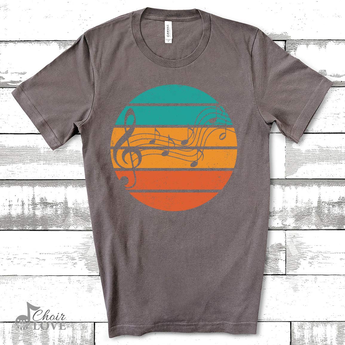 Retro Musical Notes, Gift For Him, Music Sunset, Music Gift, Gift For Musician, Singer, Chorister, Unisex Jersey Short-Sleeve Tee