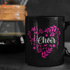 Choir Lover Gift, Music Gift, Music Teacher Gift, Filled With Love Choir Heart And Flowers Black Mug