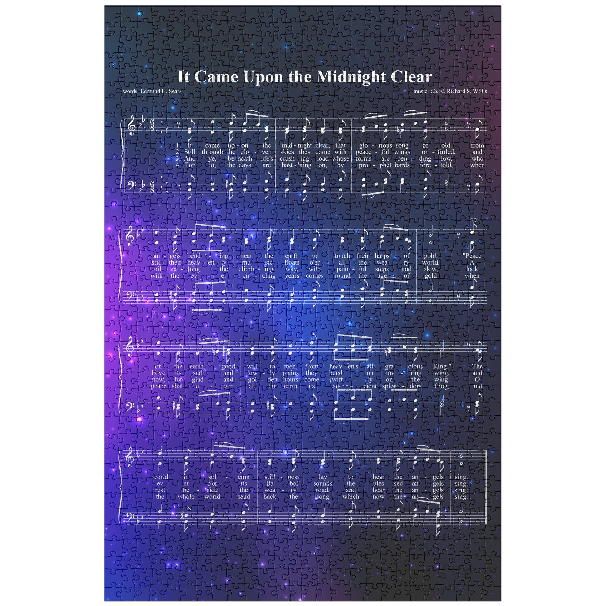 1000 Piece Puzzle, It Came Upon The Midnight Clear Jigsaw Puzzle, Christmas Jigsaw, Music Lover Gift, Christmas Carols, Singer Gift