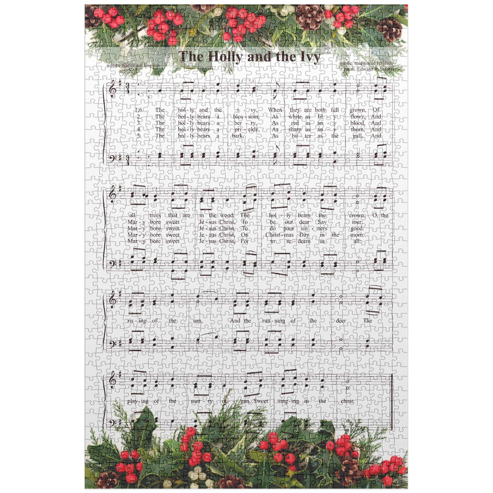 1000 Piece Puzzle, The Holly And The Ivy Jigsaw Puzzle, Christmas Jigsaw, Music Lover Gift, Christmas Carols, Singer Gift