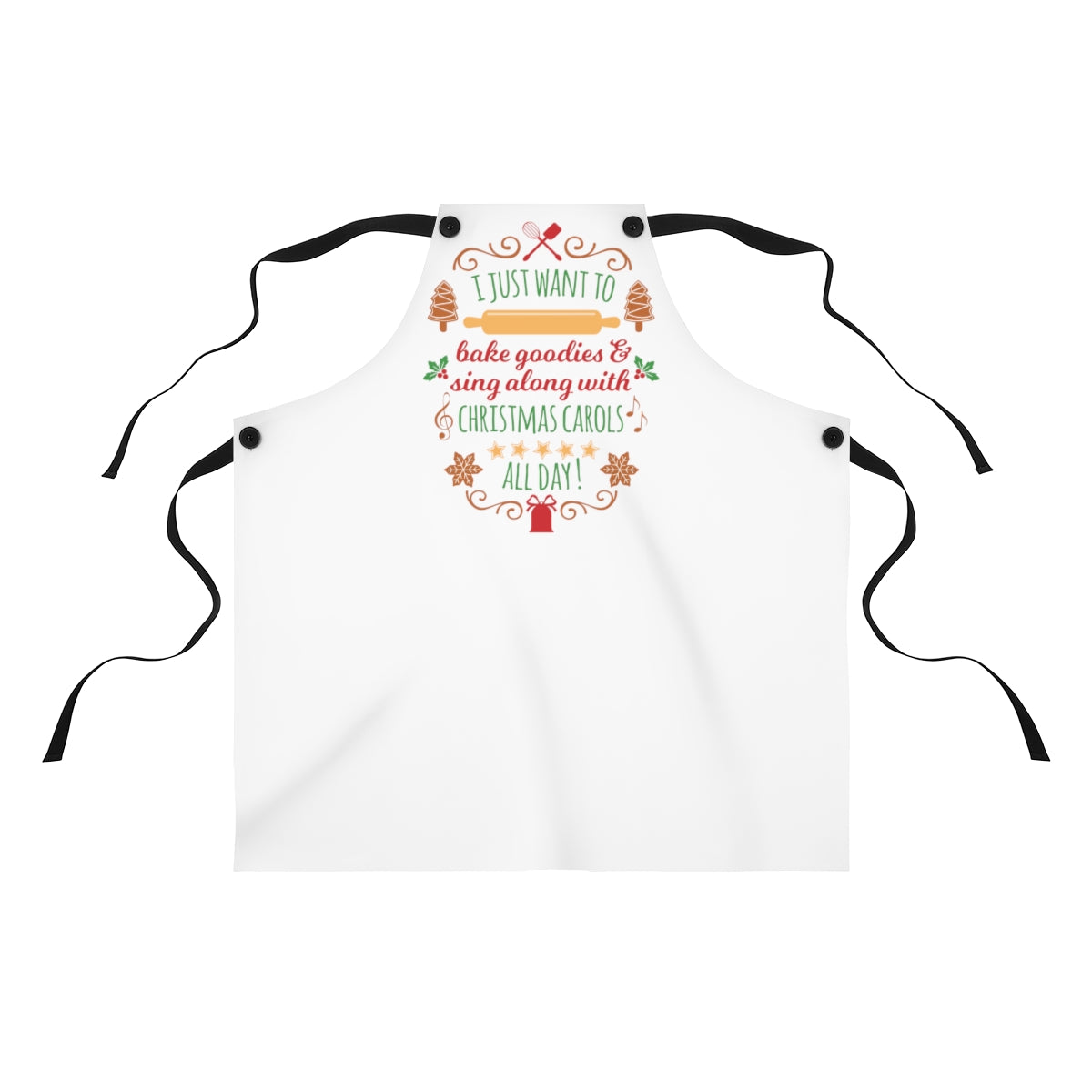 Gifts For Singer, Choir, Baker, Vocalist, Musical Theatre, I Just Want To Bake Cookies And Sing Christmas Carols Kitchen Apron