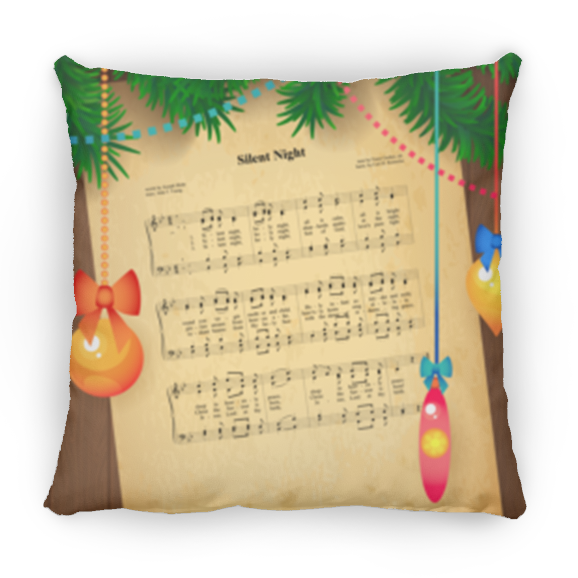 Silent Night, Choir Gift, Christmas Carol, Gift For Singer, Chorister, Music Gift, Small Square 12" Pillow