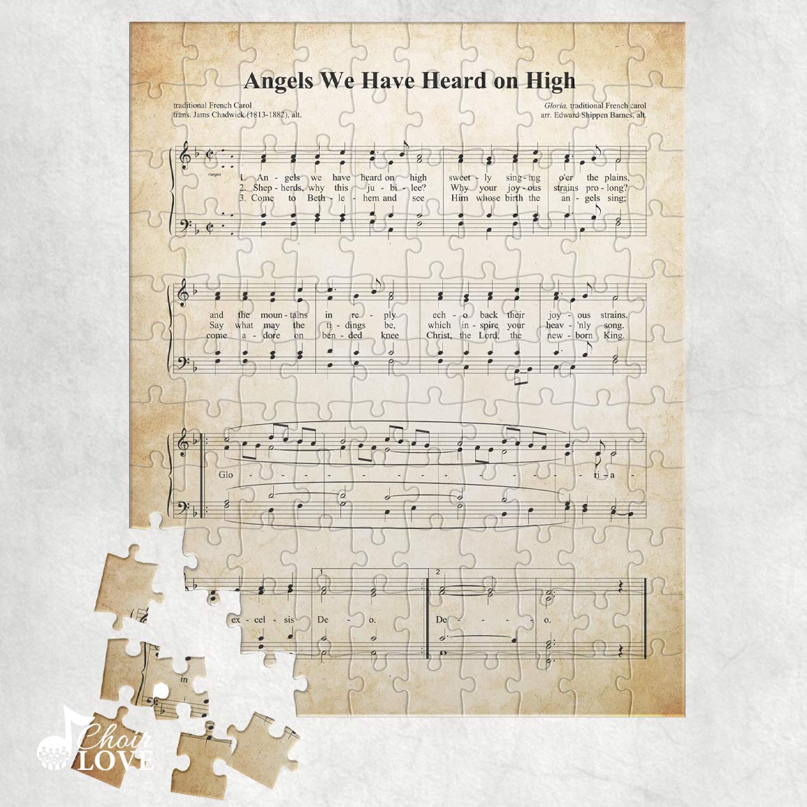 Angels We Have Heard On High Holiday Jigsaw Puzzle, Christmas Puzzle, Music Gift, Music Education, Fun Choir Gift