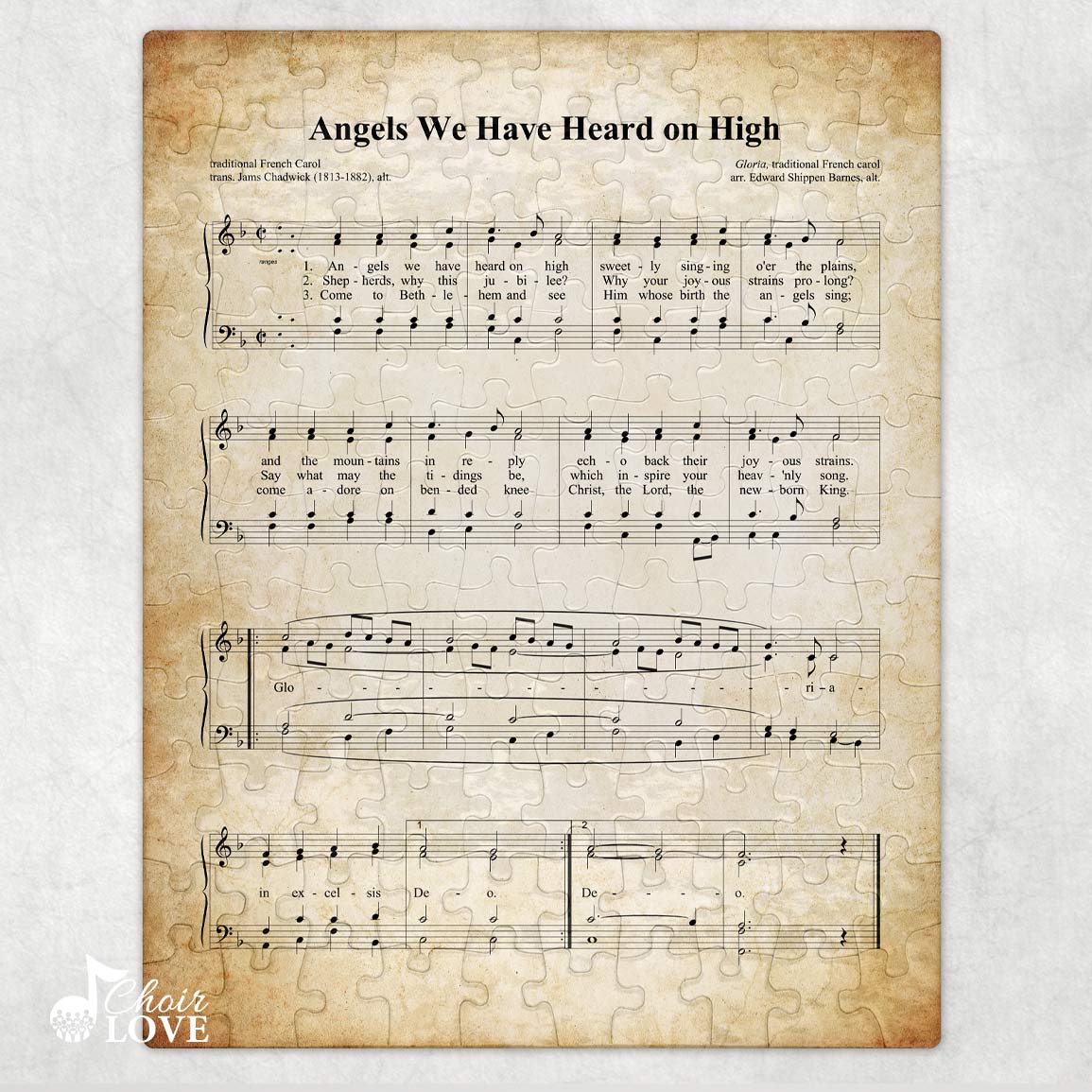 Angels We Have Heard On High Holiday Jigsaw Puzzle, Christmas Puzzle, Music Gift, Music Education, Fun Choir Gift