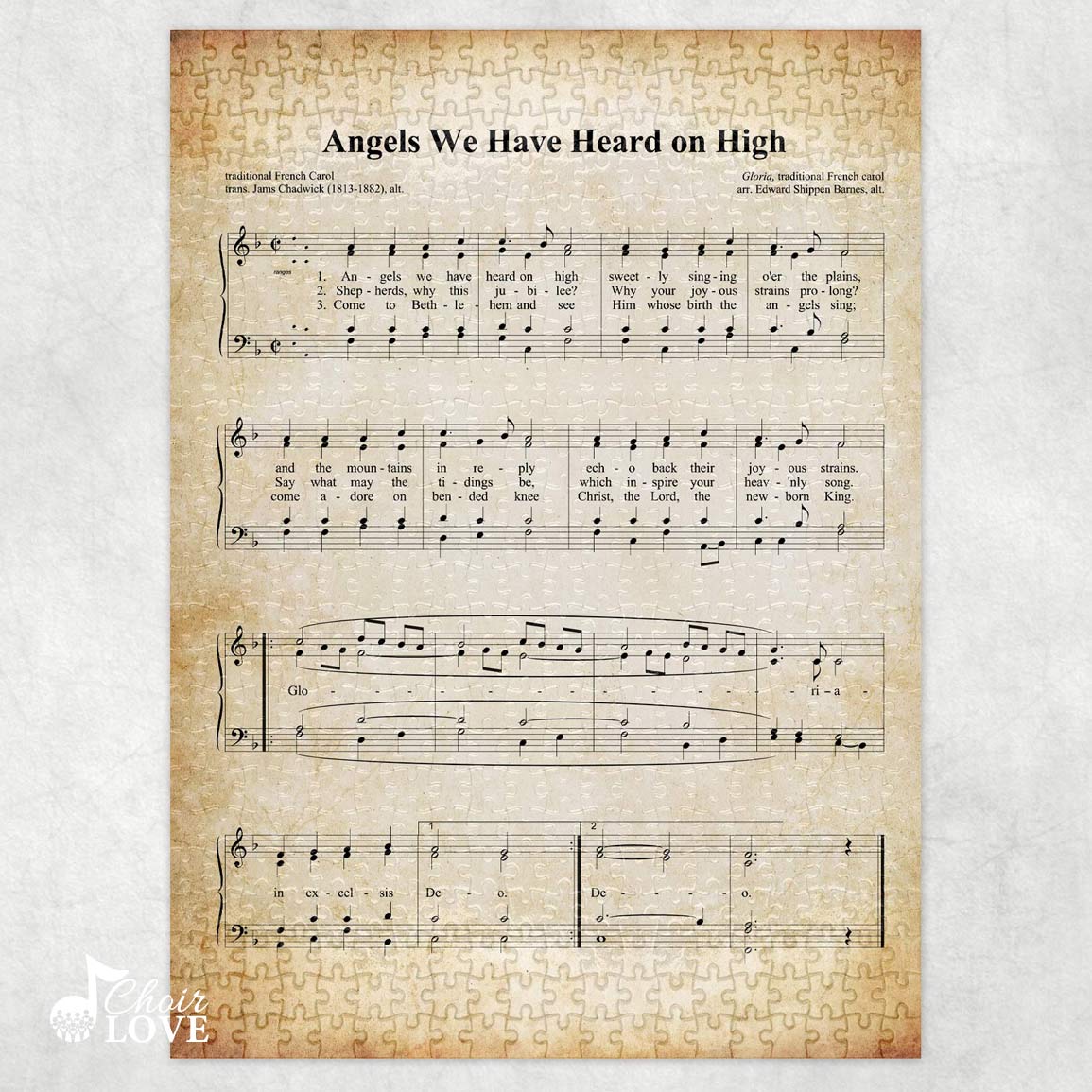 Angels We Have Heard On High Holiday Jigsaw Puzzle, Christmas Puzzle, Music Gift, Music Education, Fun Choir Gift