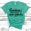 Singer Gift, Choir Gift, Church Gift, Sundays Are For Choir Anthems Unisex Jersey Short-Sleeve T-Shirt