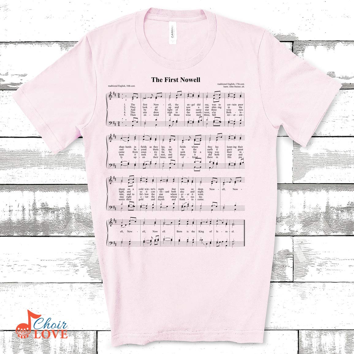 Music Gift, Gifts For Singer, Choir Gift, The First Nowell Singalong Unisex Jersey Short-Sleeve T-Shirt