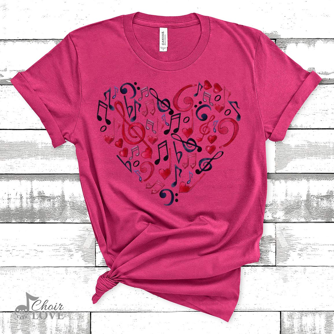 Music Lover Gift, Gift For Singers, Music Teacher, Musical Theatre, The Heart Is Music Unisex Jersey Short-Sleeve T-Shirt