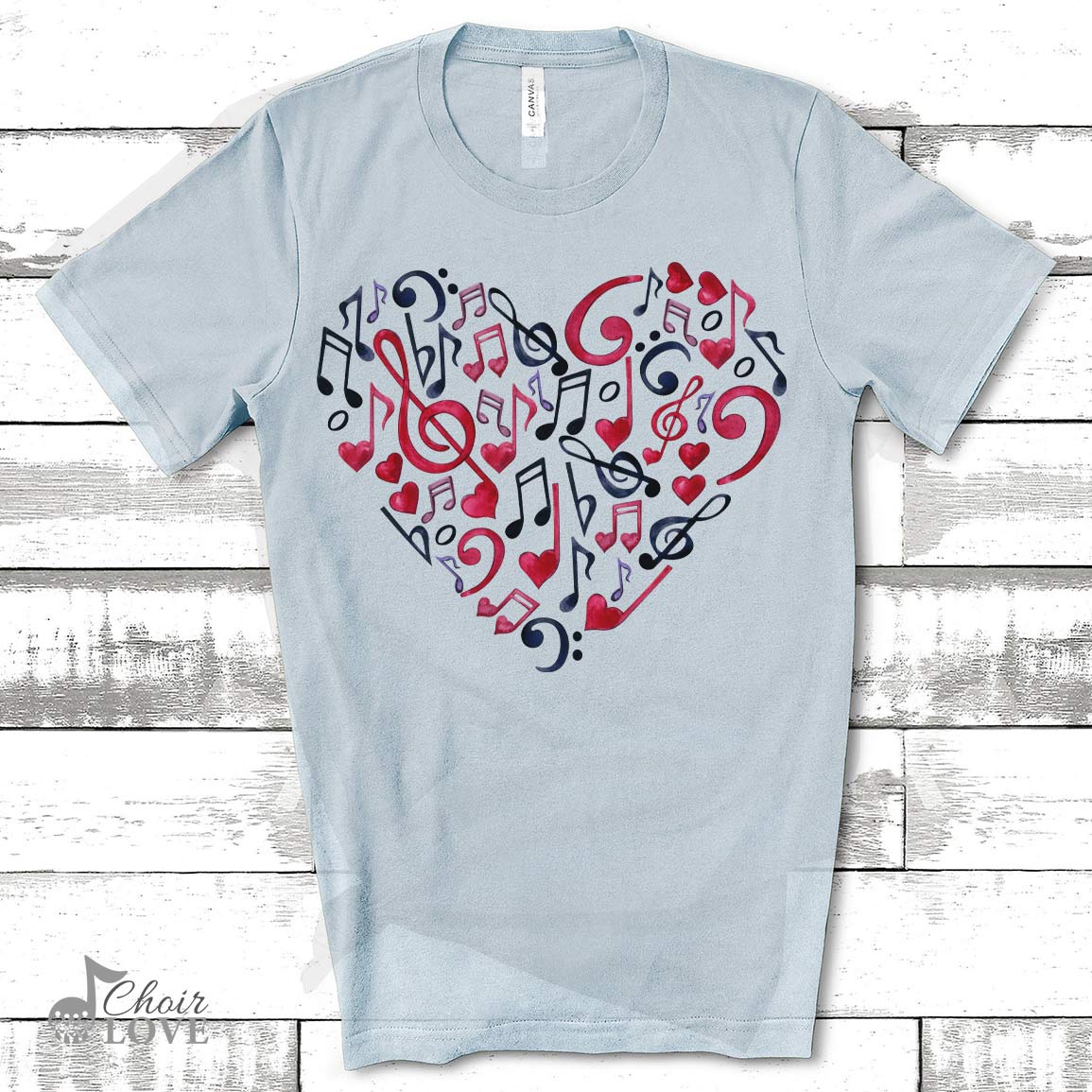 Music Lover Gift, Gift For Singers, Music Teacher, Musical Theatre, The Heart Is Music Unisex Jersey Short-Sleeve T-Shirt