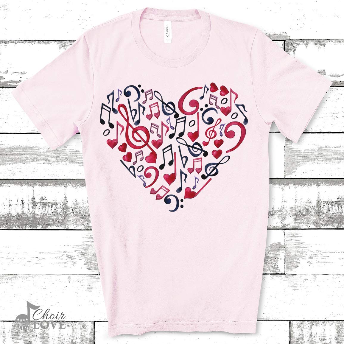 Music Lover Gift, Gift For Singers, Music Teacher, Musical Theatre, The Heart Is Music Unisex Jersey Short-Sleeve T-Shirt