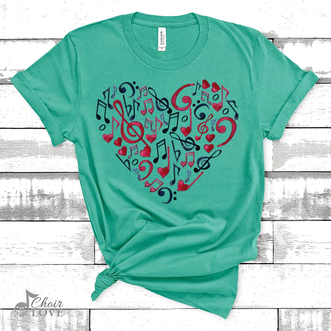 Music Lover Gift, Gift For Singers, Music Teacher, Musical Theatre, The Heart Is Music Unisex Jersey Short-Sleeve T-Shirt