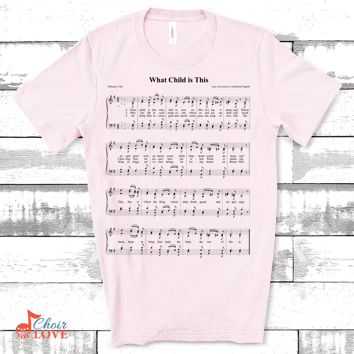 Music Gift, Gifts For Singer, Choir Gift, What Child Is This Unisex Jersey Short-Sleeve T-Shirt