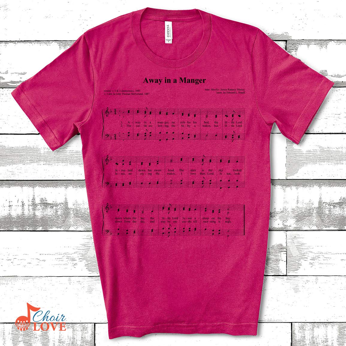 Music Gift, Gifts For Singer, Choir Gift, Away In A Manger Singalong Unisex Jersey Short-Sleeve T-Shirt