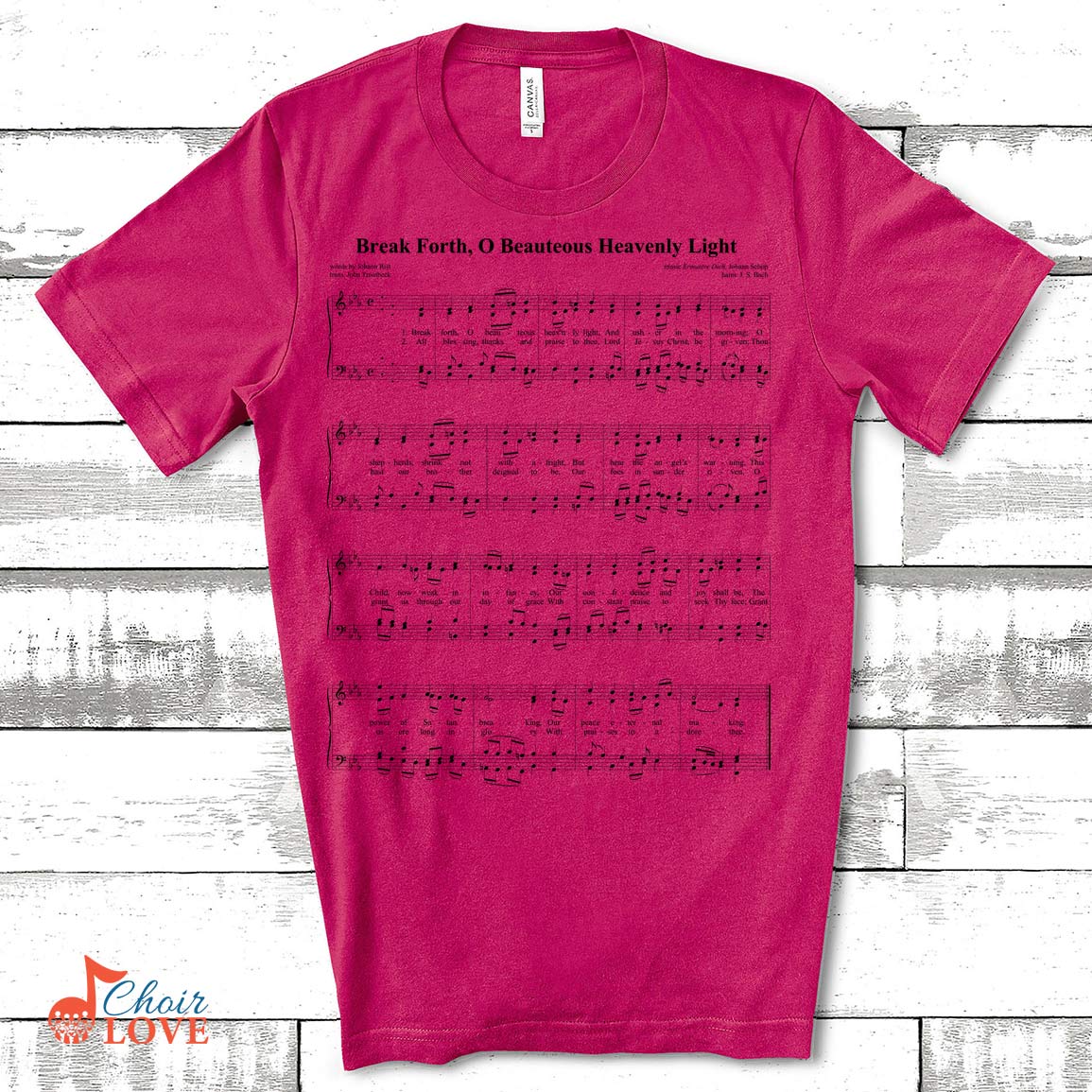 Music Gift, Gifts For Singer, Choir Gift, Break Forth O Beauteous Heavenly Light Singalong Unisex Jersey Short-Sleeve T-Shirt