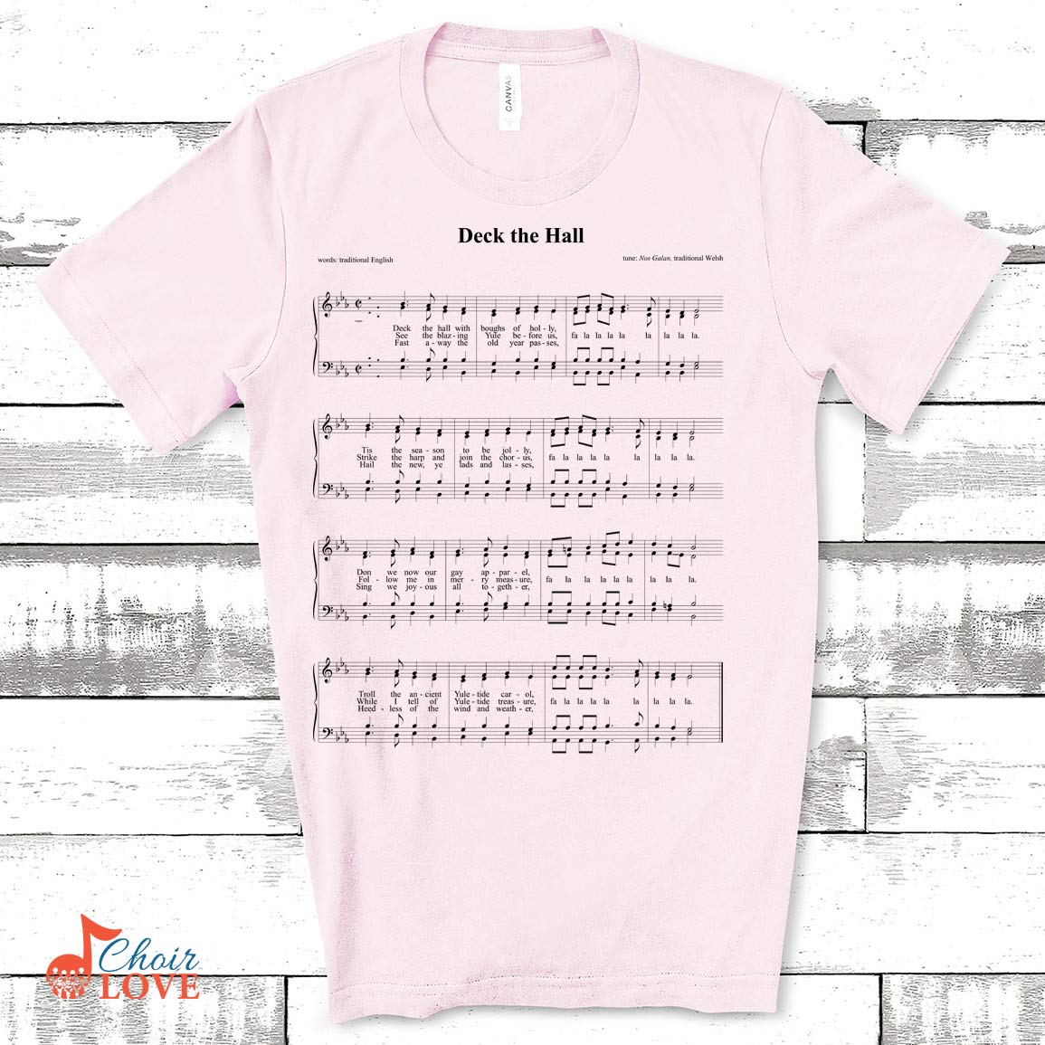 Music Gift, Gifts For Singer, Choir Gift, Deck The Hall Singalong Unisex Jersey Short-Sleeve T-Shirt