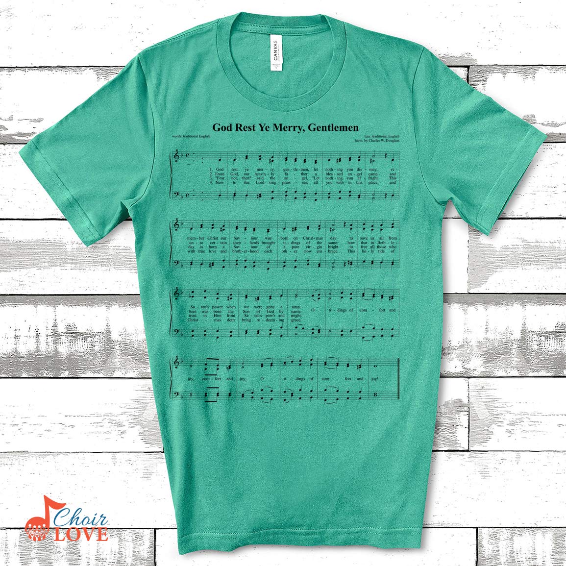 Music Gift, Gifts For Singer, Choir Gift, God Rest Ye Merry Gentlemen Singalong Unisex Jersey Short-Sleeve T-Shirt