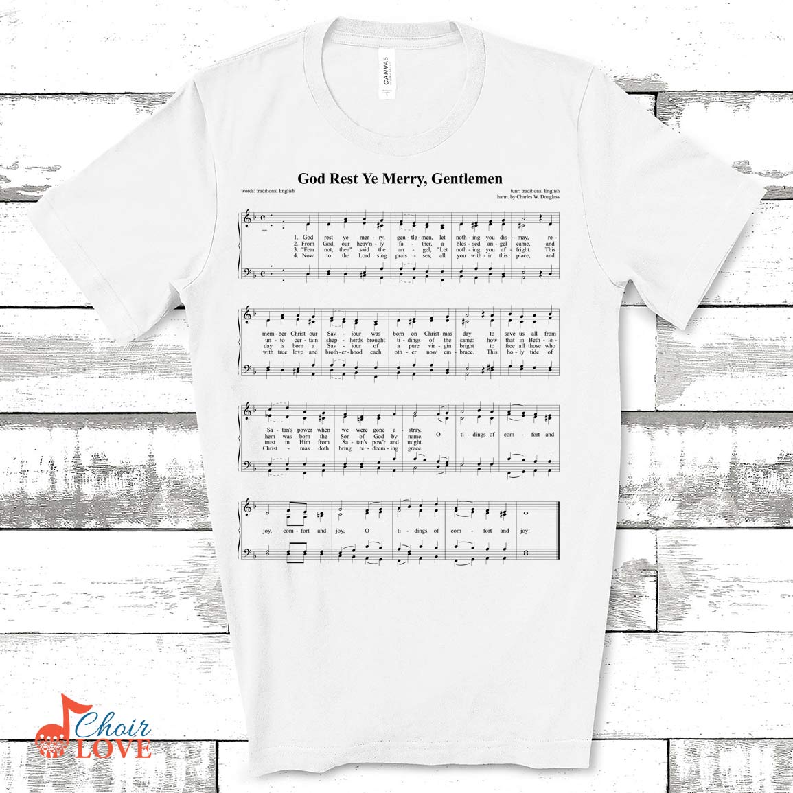 Music Gift, Gifts For Singer, Choir Gift, God Rest Ye Merry Gentlemen Singalong Unisex Jersey Short-Sleeve T-Shirt