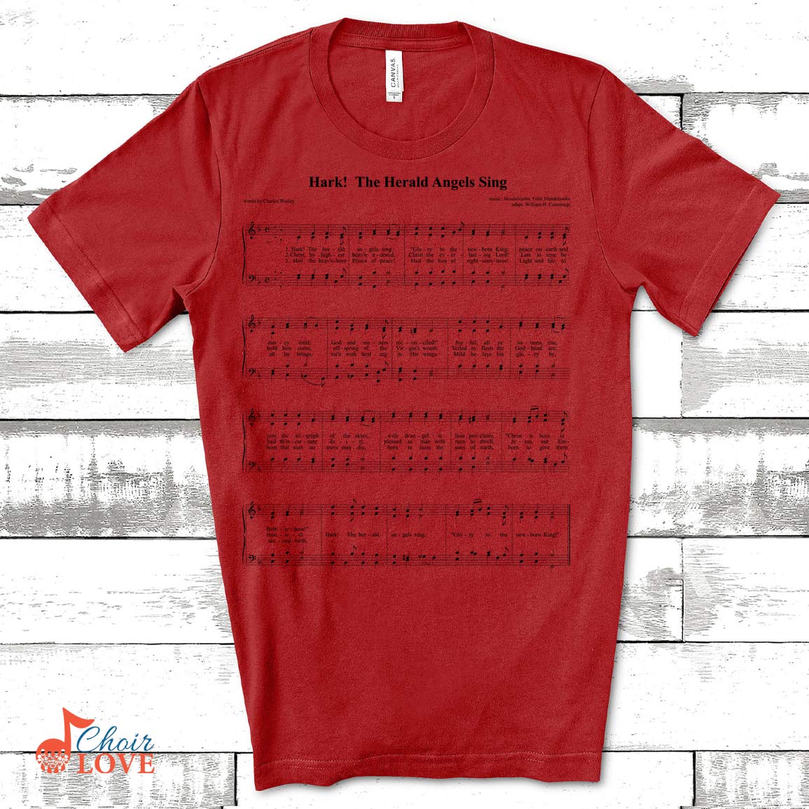 Music Gift, Gifts For Singer, Choir Gift, Hark The Herald Angels Sing Singalong Unisex Jersey Short-Sleeve T-Shirt