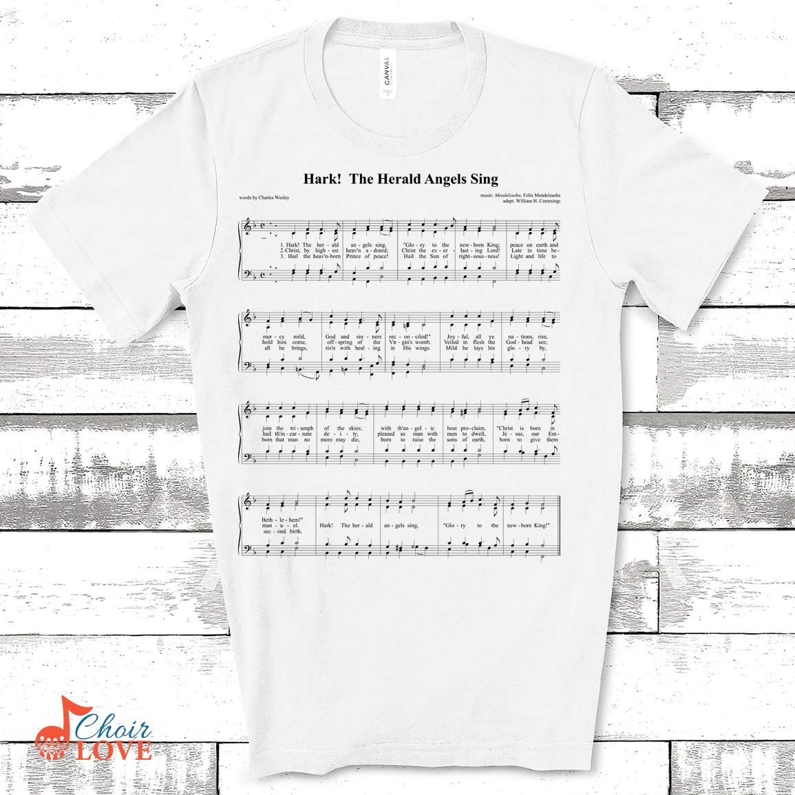 Music Gift, Gifts For Singer, Choir Gift, Hark The Herald Angels Sing Singalong Unisex Jersey Short-Sleeve T-Shirt