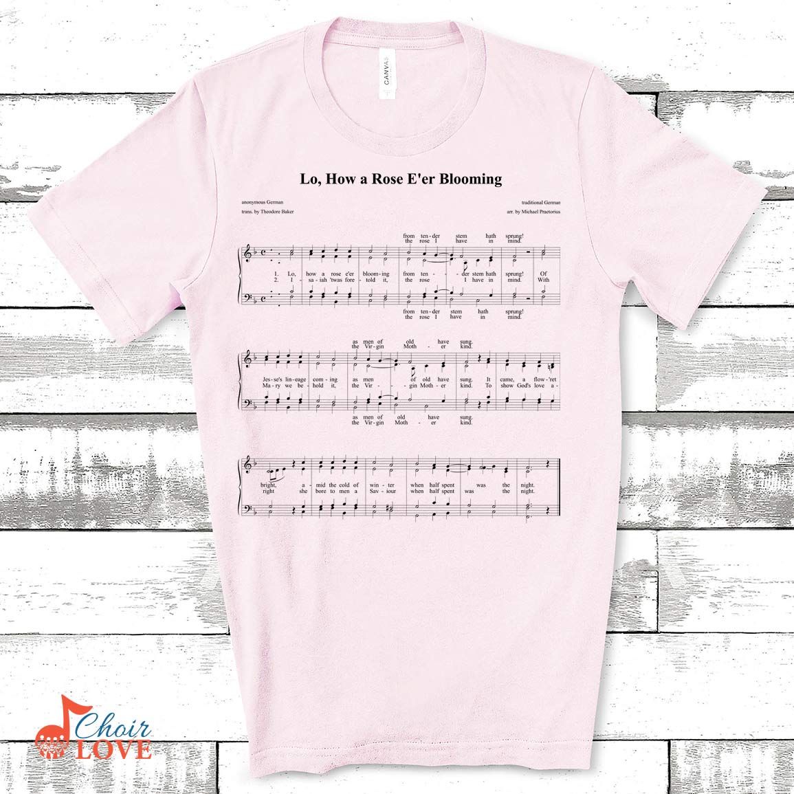 Music Gift, Gifts For Singer, Choir Gift, Lo How A Rose Eer Blooming Singalong Unisex Jersey Short-Sleeve T-Shirt