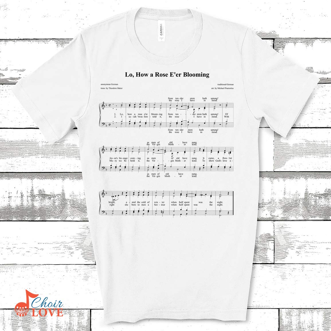 Music Gift, Gifts For Singer, Choir Gift, Lo How A Rose Eer Blooming Singalong Unisex Jersey Short-Sleeve T-Shirt