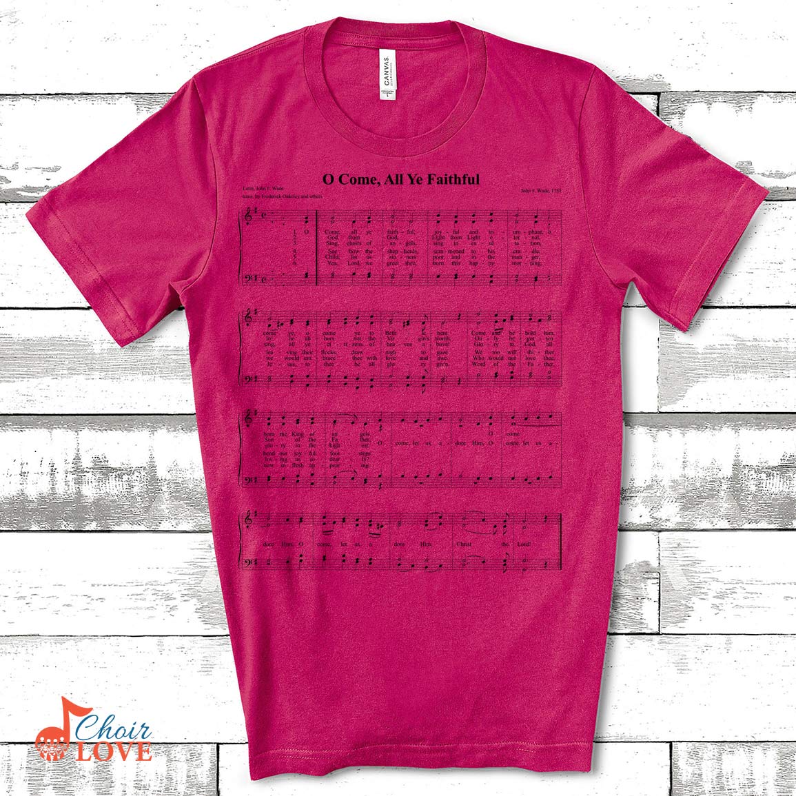 Music Gift, Gifts For Singer, Choir Gift, O Come All Ye Faithful Singalong Unisex Jersey Short-Sleeve T-Shirt