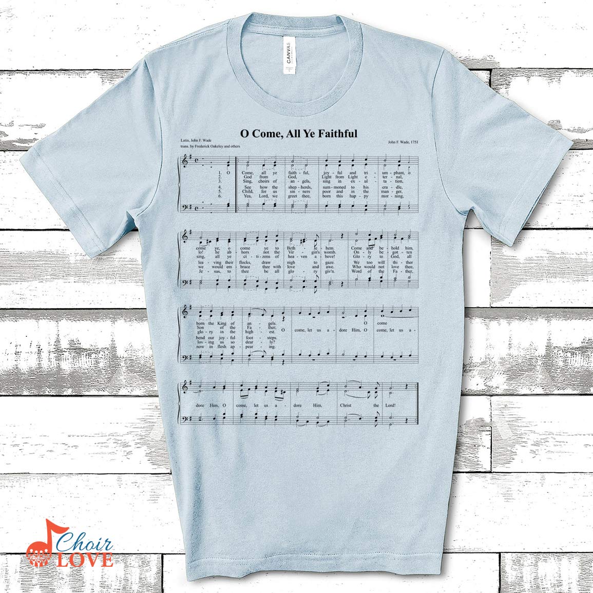 Music Gift, Gifts For Singer, Choir Gift, O Come All Ye Faithful Singalong Unisex Jersey Short-Sleeve T-Shirt