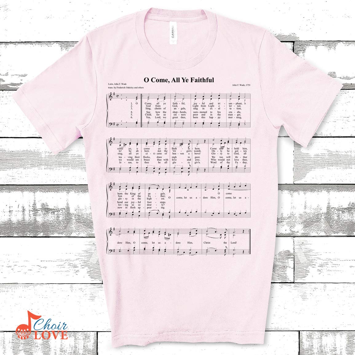 Music Gift, Gifts For Singer, Choir Gift, O Come All Ye Faithful Singalong Unisex Jersey Short-Sleeve T-Shirt