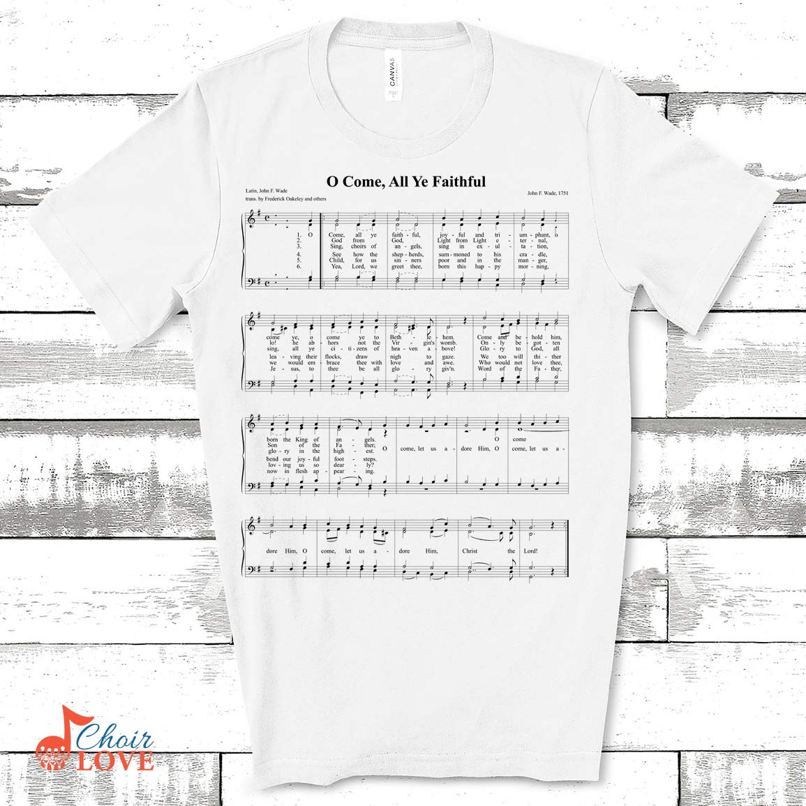 Music Gift, Gifts For Singer, Choir Gift, O Come All Ye Faithful Singalong Unisex Jersey Short-Sleeve T-Shirt