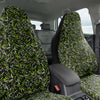 Custom Front Car Seat Covers, Music Notes, Thanks For The Music - Fresh Lime Greens