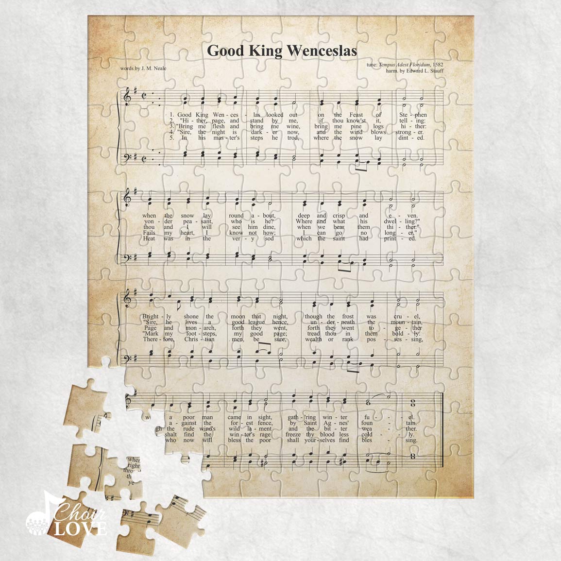 Good King Wenceslas Holiday Jigsaw Puzzle, Christmas Puzzle, Music Gift, Music Education, Fun Choir Gift