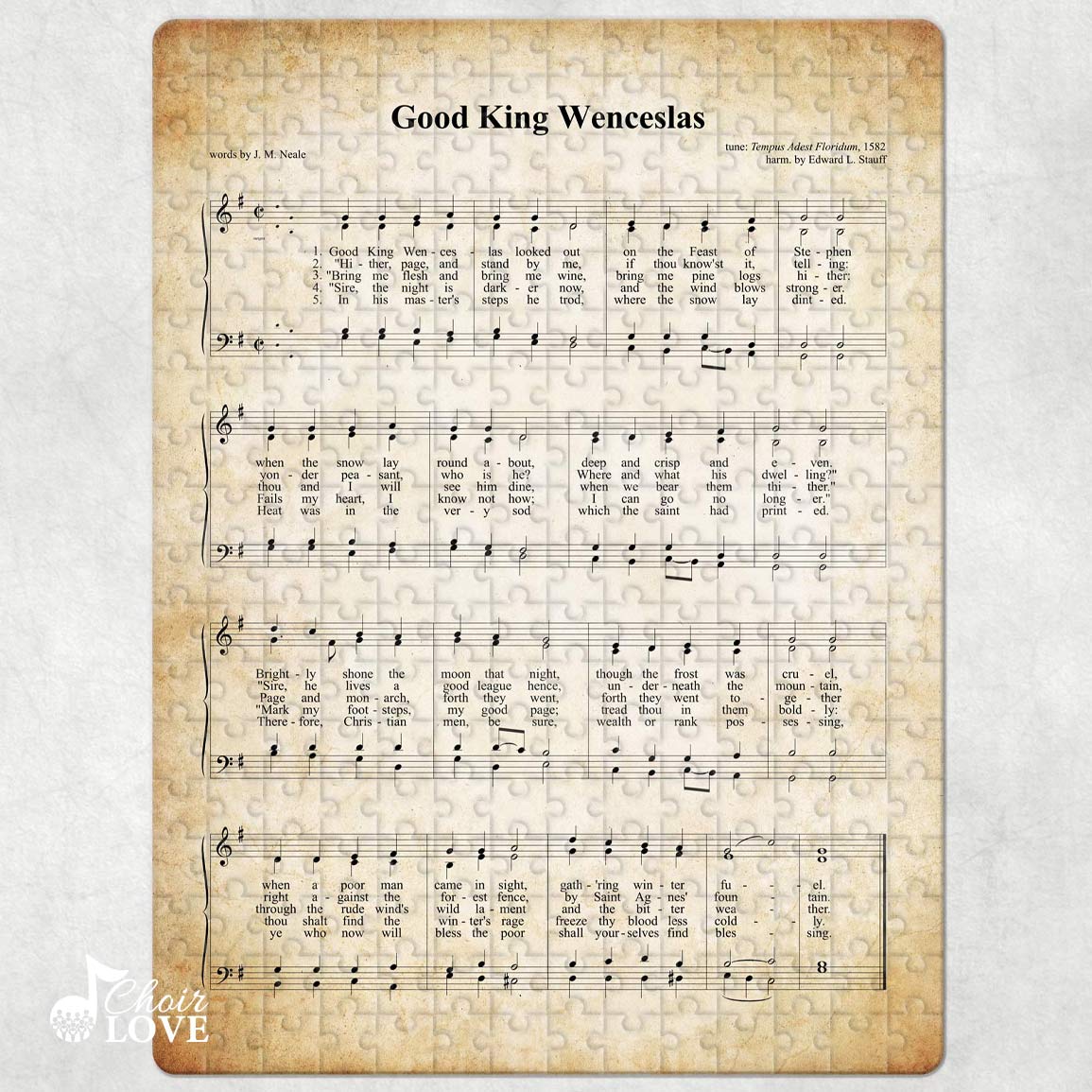 Good King Wenceslas Holiday Jigsaw Puzzle, Christmas Puzzle, Music Gift, Music Education, Fun Choir Gift