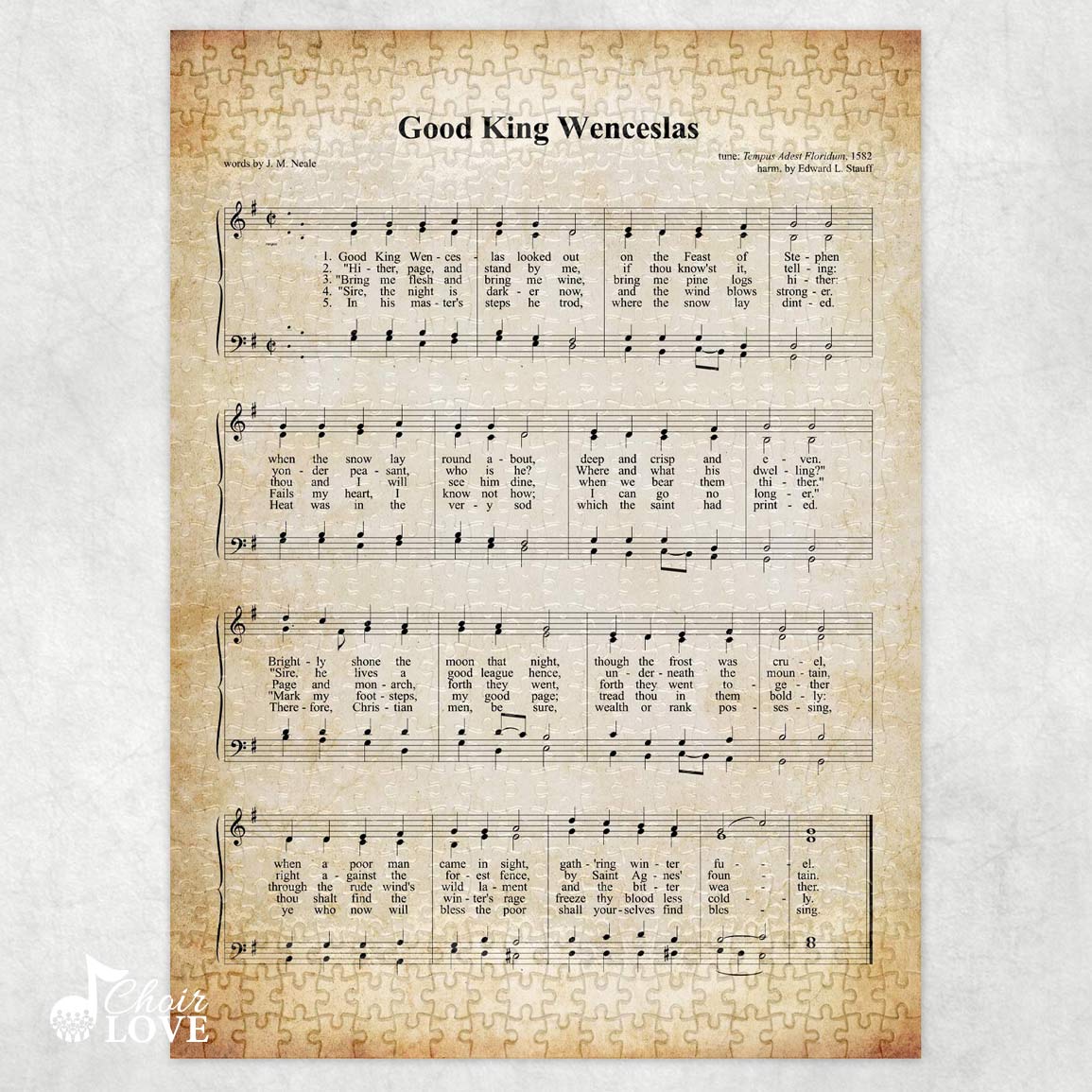 Good King Wenceslas Holiday Jigsaw Puzzle, Christmas Puzzle, Music Gift, Music Education, Fun Choir Gift