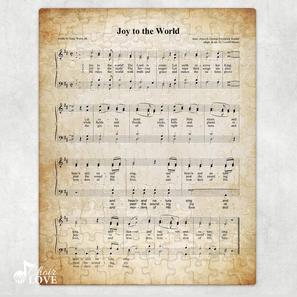 Joy To The World Holiday Jigsaw Puzzle, Christmas Puzzle, Music Gift, Music Education, Fun Choir Gift