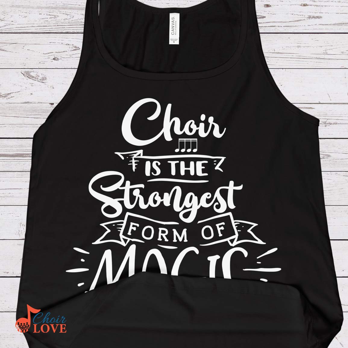 Music Gift, Gifts For Singer, Choir, Musical Theatre, Vocalist, Choir Is The Strongest Form Of Magic Ladies' Relaxed Jersey Tank