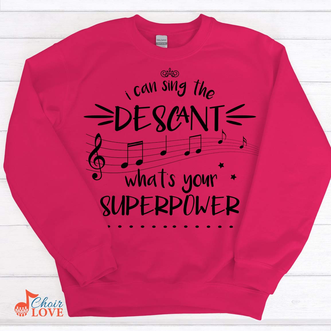 Music Gift, Gifts For Singer, Choir, Soloist, Musical Theatre, I Can Sing The Descant What's Your Superpower Unisex Crewneck Pullover Sweatshirt