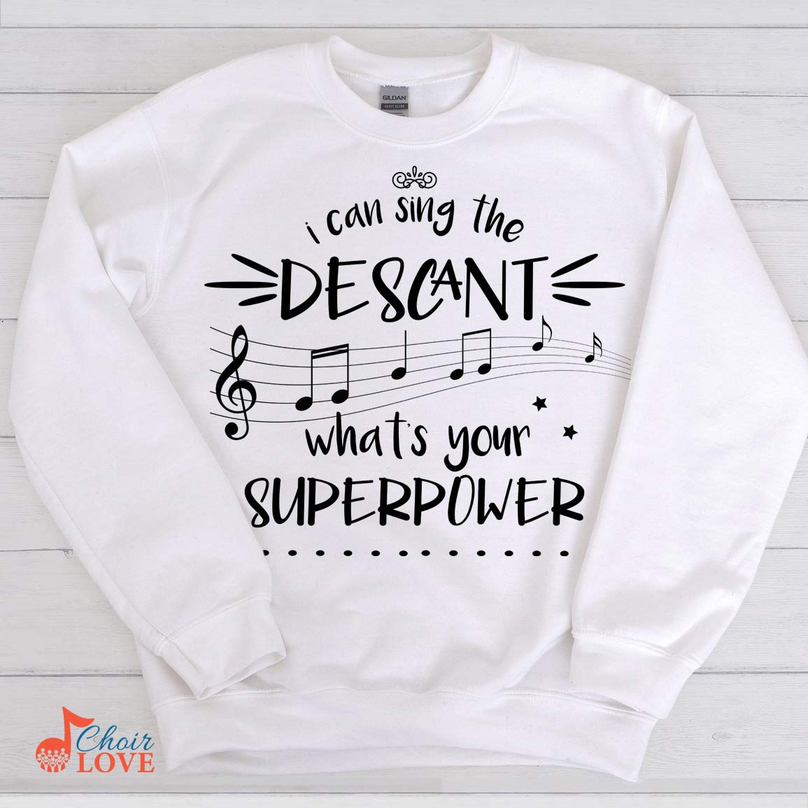 Music Gift, Gifts For Singer, Choir, Soloist, Musical Theatre, I Can Sing The Descant What's Your Superpower Unisex Crewneck Pullover Sweatshirt