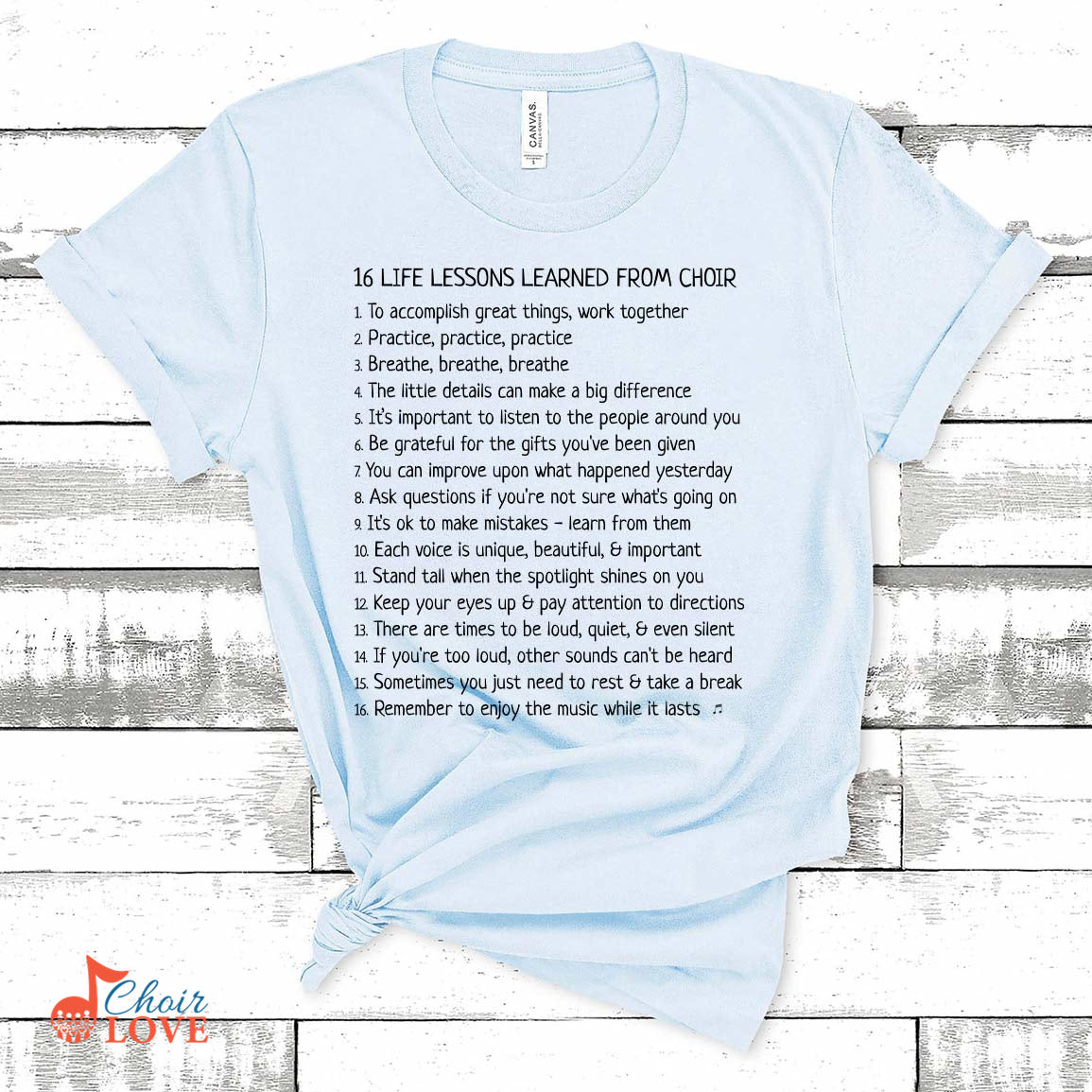 Music Gift, Gifts For Singer, Choir, Musical Theatre, Singing Shirt, 16 Life Lessons Learned From Choir Unisex Jersey Short-Sleeve T-Shirt