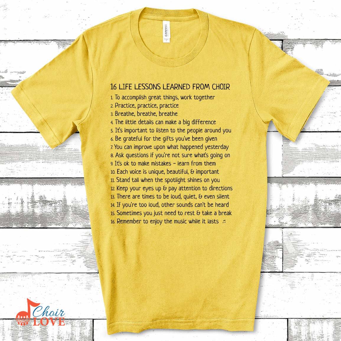 Music Gift, Gifts For Singer, Choir, Musical Theatre, Singing Shirt, 16 Life Lessons Learned From Choir Unisex Jersey Short-Sleeve T-Shirt