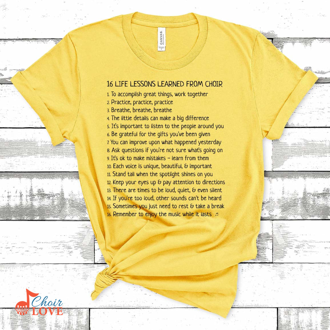 Music Gift, Gifts For Singer, Choir, Musical Theatre, Singing Shirt, 16 Life Lessons Learned From Choir Unisex Jersey Short-Sleeve T-Shirt