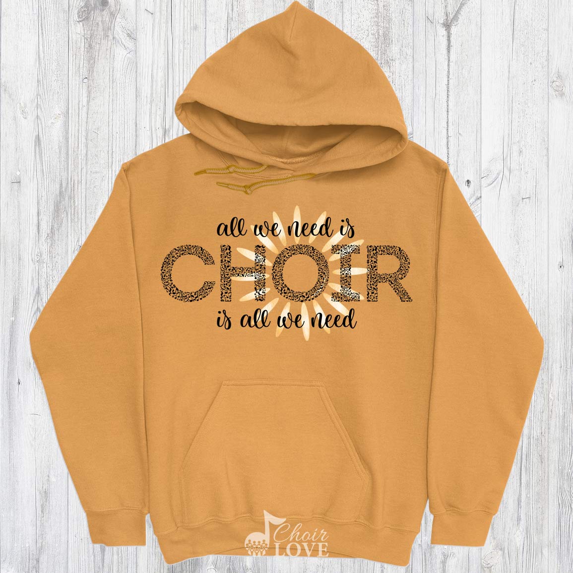 Music Shirt, Gift For Choir, Choir Director, All We Need Is Choir (Sun Design) Pullover Hoodie