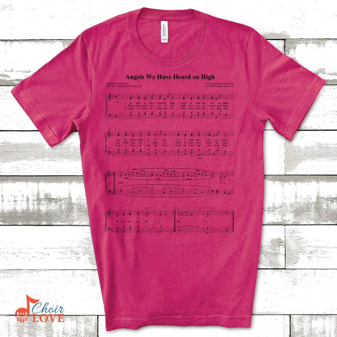 Music Gift, Gifts For Singer, Choir Gift, Angels We Have Heard On High Singalong Music Shirt Unisex Jersey Short-Sleeve T-Shirt