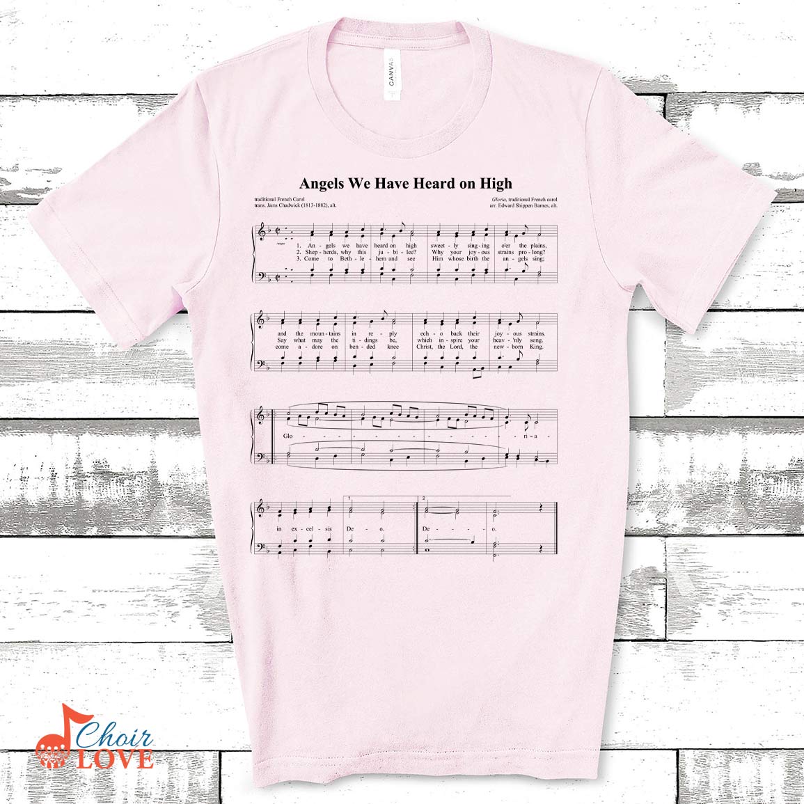 Music Gift, Gifts For Singer, Choir Gift, Angels We Have Heard On High Singalong Music Shirt Unisex Jersey Short-Sleeve T-Shirt