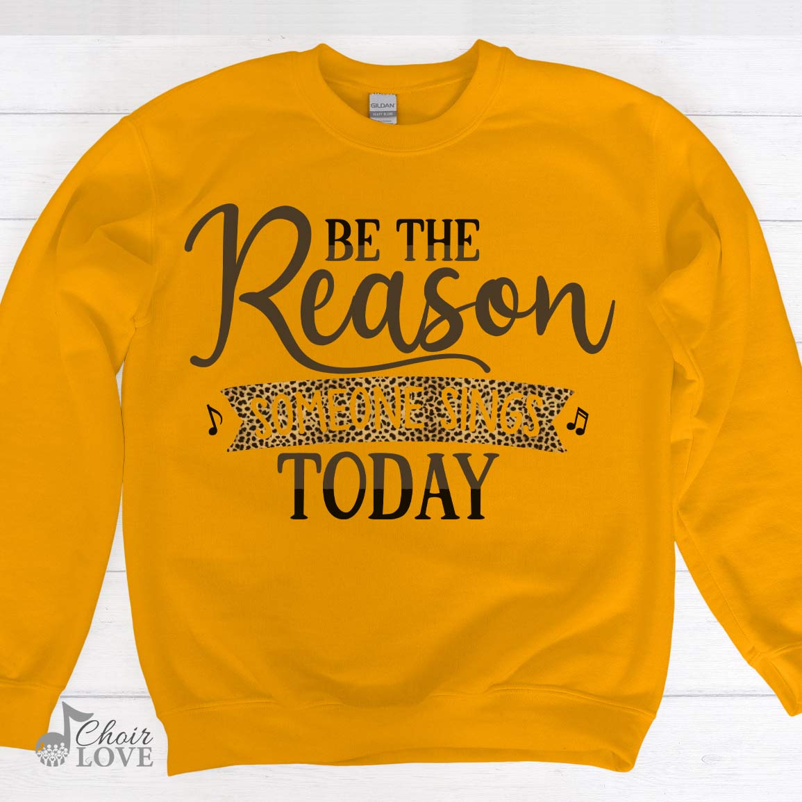 Gift For Choir, Choir Director, Musician, Be The Reason (Leopard Design) Crewneck Pullover Sweatshirt