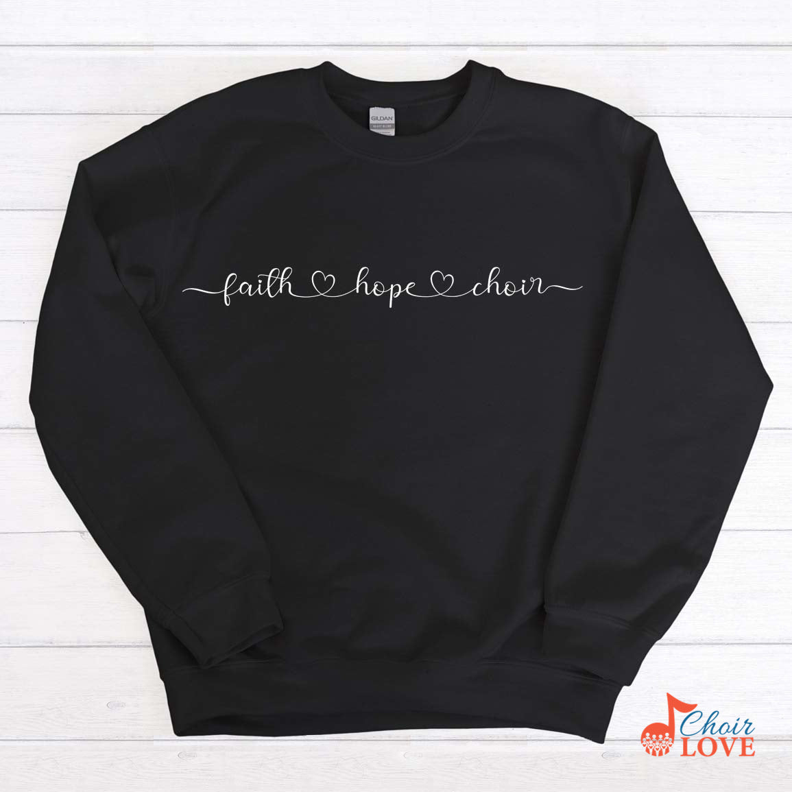 Music Gift, Gifts For Singer, Choir, Vocalist, Musical Theatre, Faith Hope Choir Crewneck Pullover Sweatshirt