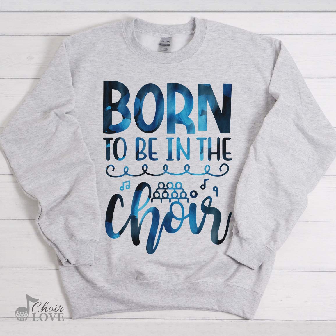 Music Shirt, Gift For Singer, Choir Director, Born To Be In The Choir Crewneck Pullover Sweatshirt