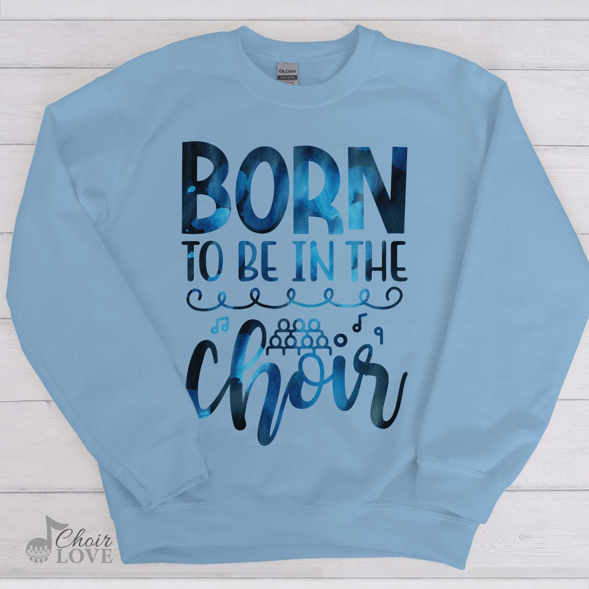 Music Shirt, Gift For Singer, Choir Director, Born To Be In The Choir Crewneck Pullover Sweatshirt