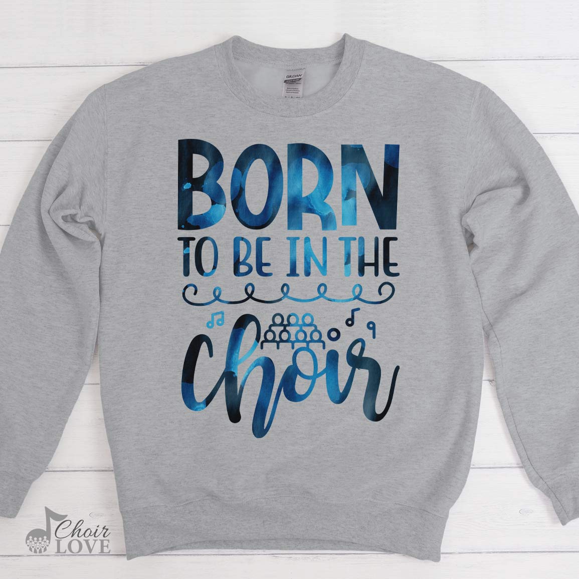 Music Shirt, Gift For Singer, Choir Director, Born To Be In The Choir Crewneck Pullover Sweatshirt