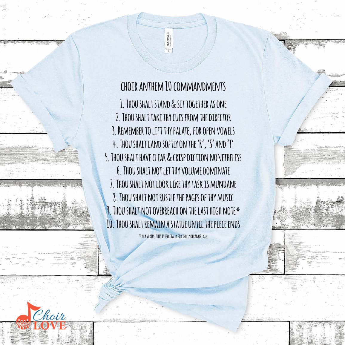 Music Gift, Gifts For Singer, Choir, Church Choir, Chorus, Choir Anthem 10 Commandments Unisex Jersey Short-Sleeve T-Shirt